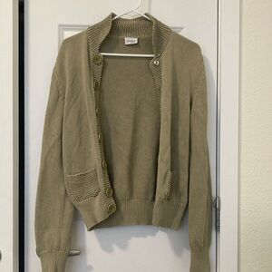 Akris Punto Cotton Sage Green Cardigan